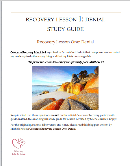 CR Celebrate Recovery Lesson 1 Denial Free Study Guide