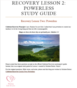 celebrate recovery lesson 2 - powerless study guide image preview