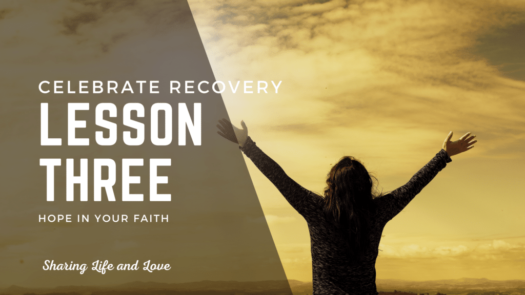 56 - celebrate recovery lesson 3 - person with arms up