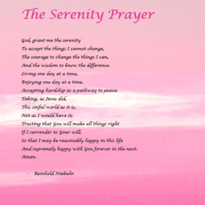 Celebrate Recovery Serenity Prayer