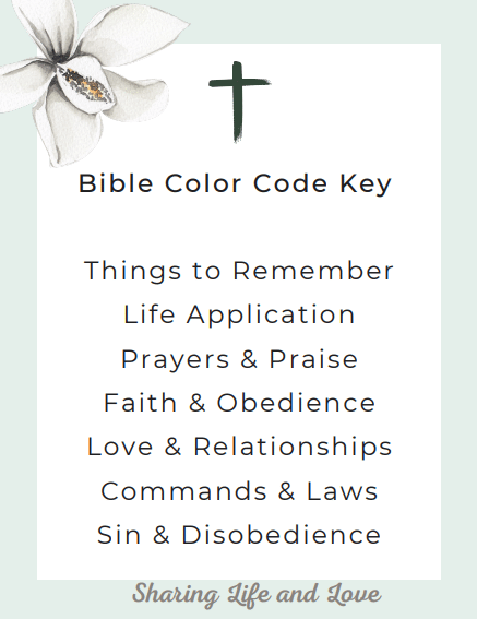How to Color Code Your Bible Key