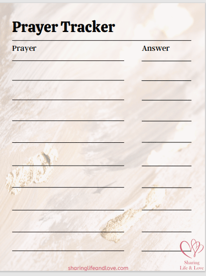 Prayer Tracker Form