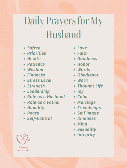31 Awesome Daily Prayers for My Husband + Free Printable