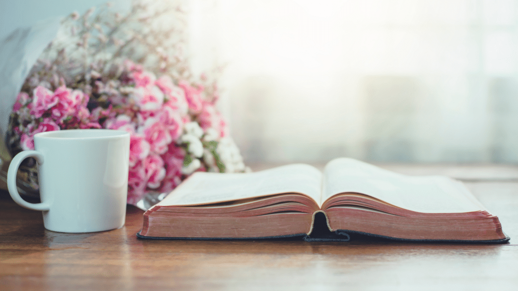 Online Bible Study - Bible with coffee