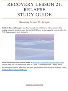 Celebrate Recovery Lesson 21 Study Guide