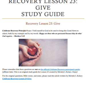 Celebrate Recovery Lesson 23