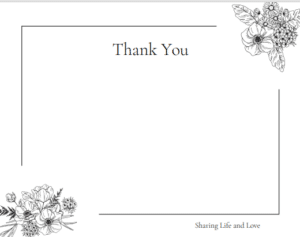 Black and White Thank You For All You Do Card - Sharing Life and Love